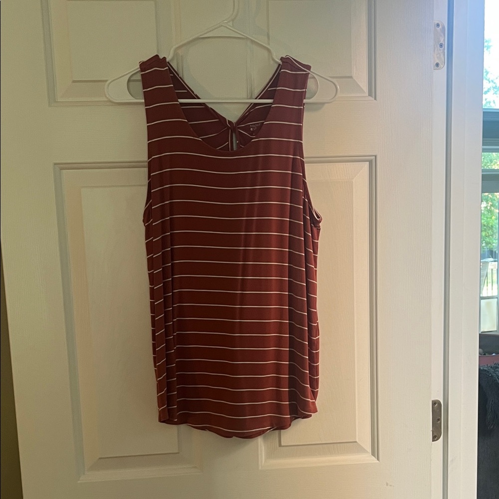 Market & Spruce Rust Striped Tank Top